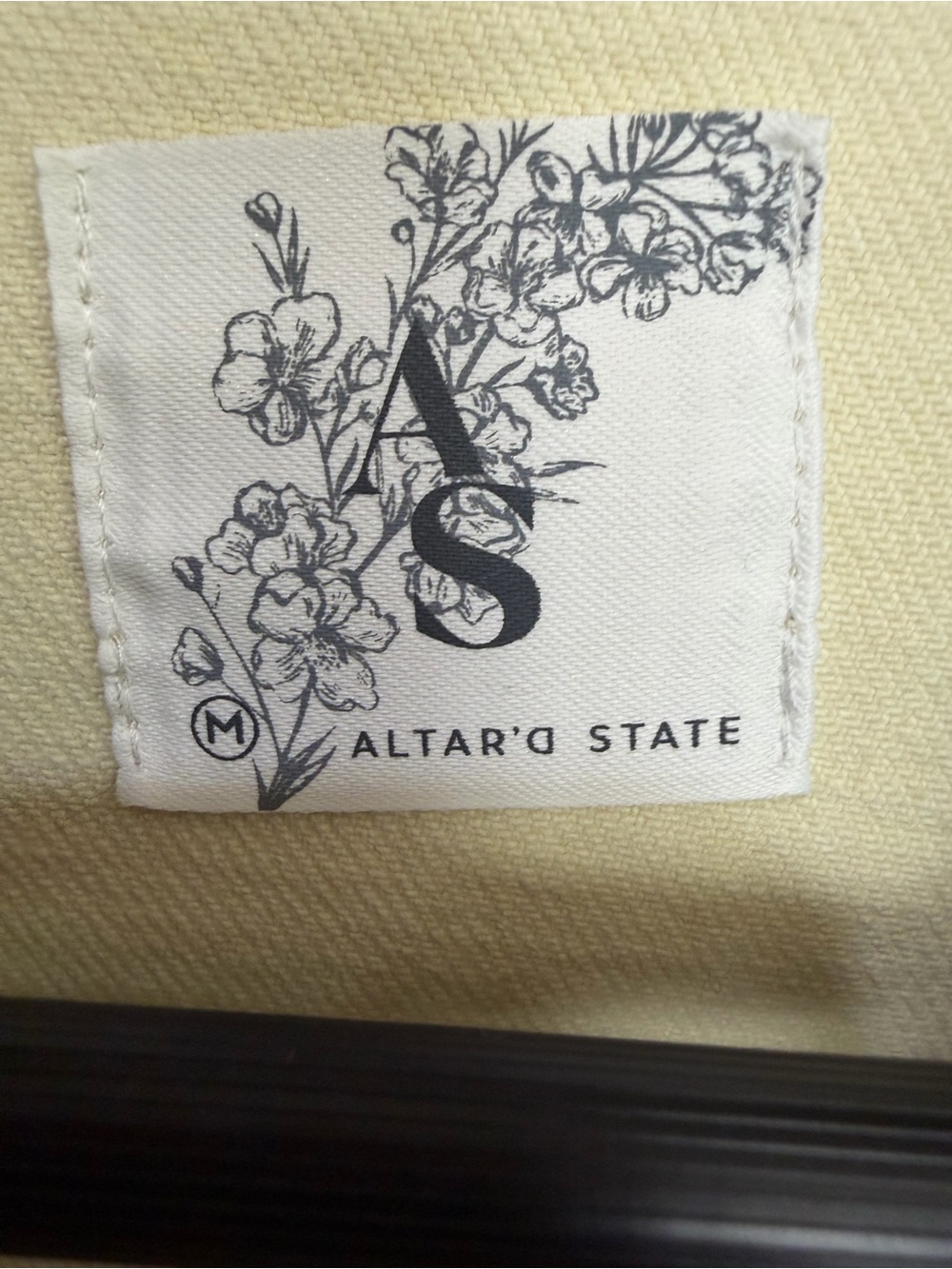 Altar'd State Butter Yellow Barn Jean Jacket with Brown Corduroy Collar - Picture 2 of 6